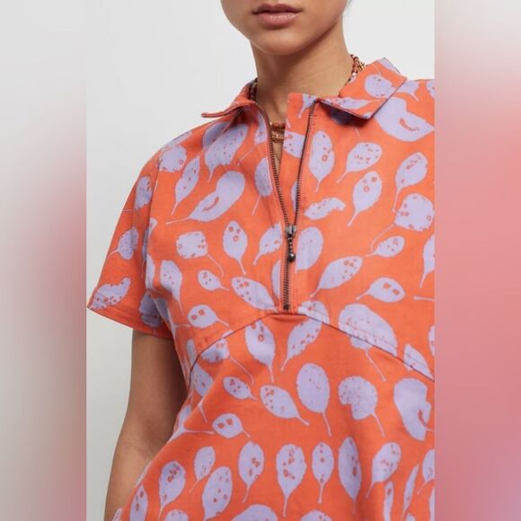 OBEY LEAVES WORK DRESS NEW with tags Size XS GINGER BISCUIT MULTI - Picture 4 of 16